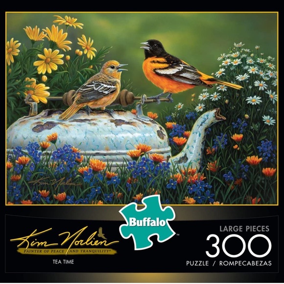 Tea Time Birds Puzzle - 300 Pieces 21.25” x 15”